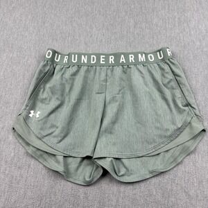 Under Armour UA Shorts Womens Large Green Play Up Twist 3.0 Athletic Running